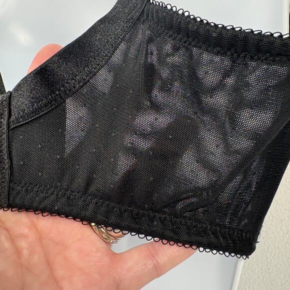 WACOAL 40G Black Retro Chic Full Figure Underwire Bra Mesh Plus Size 855186 - Picture 15 of 15